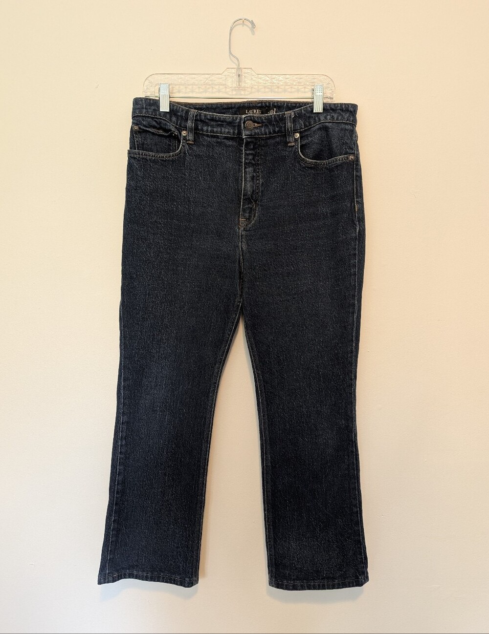 Lauren Ralph Lauren High Rise Straight Leg Jeans Dark Wash Ankle Denim 12 EUC